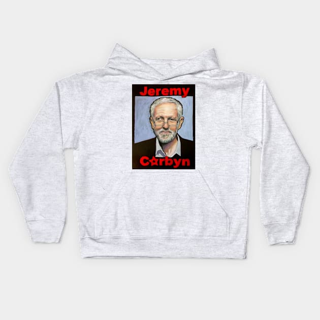 Jeremy Corbyn Kids Hoodie by kathyarchbold